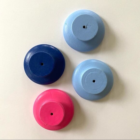 NEW Painted Flower Knobs for Kid's Furniture Pink Blue Green - Picture 2 of 5